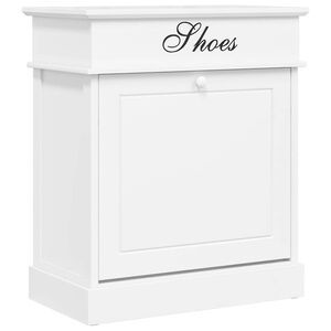 vidaXL Shoe Cabinet | White | Paulownia Wood | Medium | Shoe Cabinet
