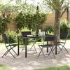 vidaXL Garden Dining Set Folding 5 pcs Black Powder-Coated Steel