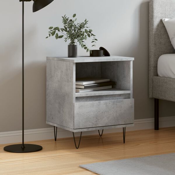 vidaXL Bedside Cabinet Concrete Grey 40x35x50 cm Engineered Wood