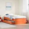 vidaXL Bed Frame without Mattress with Drawers Wax Brown 90x200 cm Solid Wood Pine