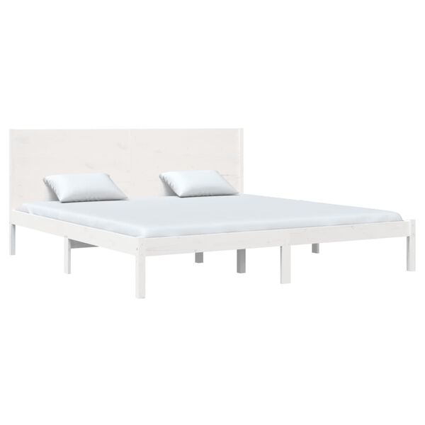 vidaXL Bed Frame without Mattress White 200x200 cm Solid Wood Pine