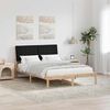 vidaXL Bed Frame with Headboard Black 140 x 190 cm Solid Pine Wood