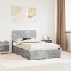 vidaXL Bed Frame Concrete Grey 120 x 200 cm Engineered Wood