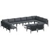 vidaXL Garden Sofa Set 13 pcs Black Steel