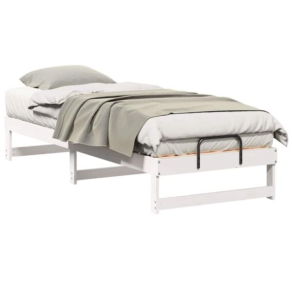vidaXL Bed Frame White 80 x 210 cm Solid Pine Wood