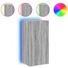 vidaXL TV Wall Cabinet with LED Lights Grey Sonoma 40.5x35x80 cm