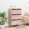 vidaXL Highboard Pink 68x39x101.5 cm Steel