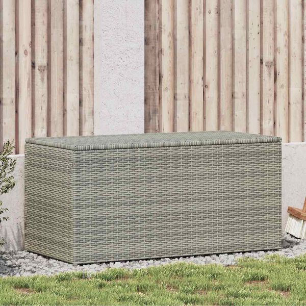 vidaXL Garden Storage Box Poly Rattan 100x50x50 cm Grey