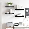 vidaXL Floating Wall Shelves 4 pcs High Gloss Black 50x23x3.8 cm MDF
