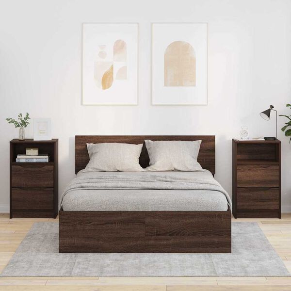 vidaXL Bedside Tables 2 pcs Brown Oak 40 x 30 x 467 cm Engineered Wood