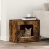 vidaXL Cat House Smoked Oak 51 x 30 x 42.5 cm Engineered Wood
