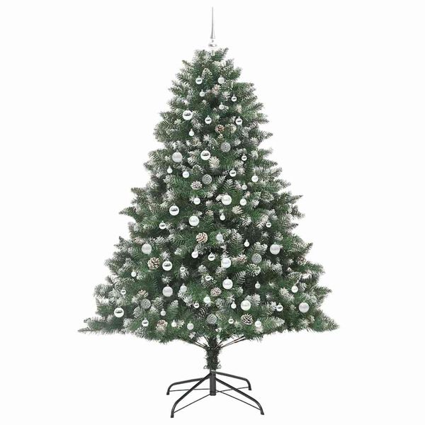 vidaXL Artificial Christmas Tree with 300 LEDs with Stand Green 210 cm