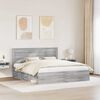 vidaXL Bed Frame Grey Sonoma 180 x 200 cm Solid Pine Wood