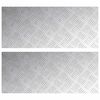 vidaXL Stair Tread Rectangular 2 pcs Silver 70 x 30 cm Aluminium