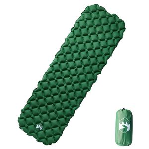 vidaXL Inflating Camping Mattress 1-Person Green 190x58x6 cm