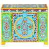 vidaXL Hand Painted Storage Box 50x40x40 cm Solid Mango Wood