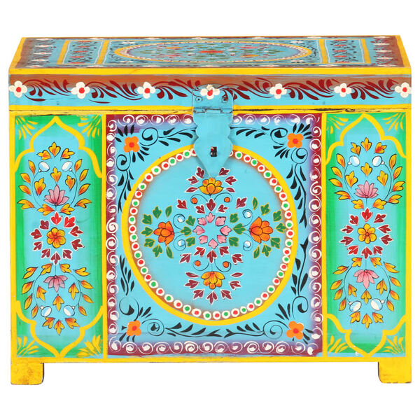 vidaXL Hand Painted Storage Box 50x40x40 cm Solid Mango Wood