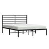 vidaXL Metal Bed Frame without Mattress with Headboard Black 150x200cm