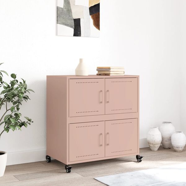 vidaXL Sideboard Pink 68x39x72 cm Steel