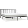 vidaXL Metal Bed Frame without Mattress with Headboard Black 180x200cm
