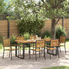 vidaXL Garden Dining Set 7 pcs Black Solid Acacia Wood