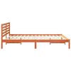 vidaXL Bed Frame with Headboard Wax Brown 160 x 210 cm Solid Pine Wood