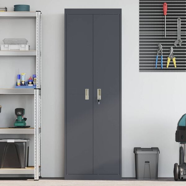 vidaXL Storage Cabinet with Storage 2 pcs Anthracite 60 x 40 x180 cm