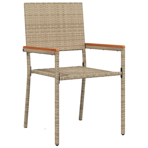vidaXL Garden Stacking Chairs 2 pcs Cream and Brown