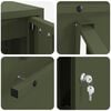 vidaXL Mailbox Olive green 30 x 23 x 55 cm Steel