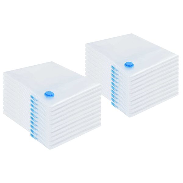 vidaXL Vacuum Storage Bags 20 pcs Transparent and blue 130 x 100 cm
