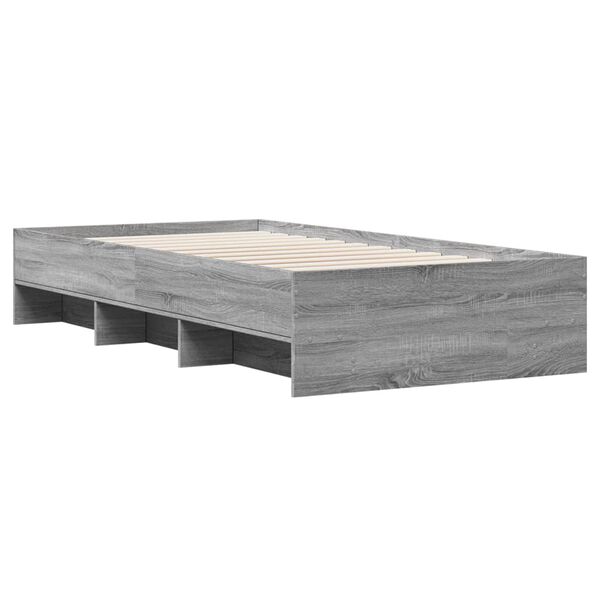 vidaXL Bed Frame without Mattress Grey Sonoma 100x200 cm Engineered Wood