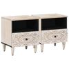 vidaXL Bed cabinet 2 pcs White 40 x 33 x 46 cm Solid Mango Wood