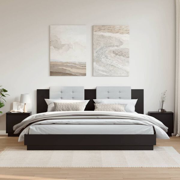 vidaXL Bedside Cabinets 2 pcs Black 40x30x40 cm Solid Wood Pine