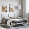 vidaXL Metal Bed Frame without Mattress with Footboard White 135x190cm
