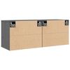 vidaXL Wall Cabinets 2 pcs Grey 45x30x35 cm Solid Pinewood