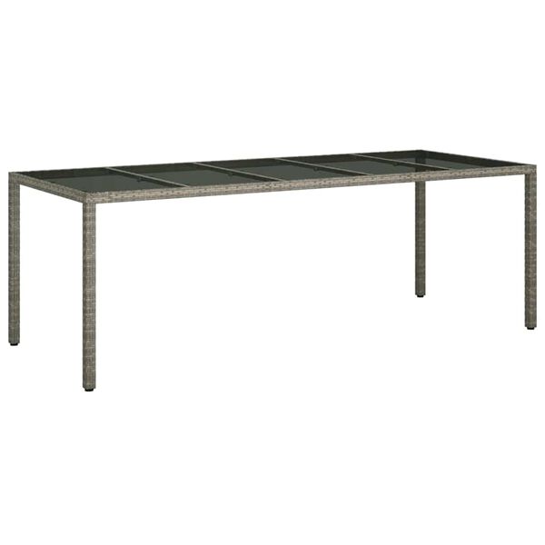 vidaXL Garden Dining Table Grey 250 x 100 x 75 cm Poly Rattan