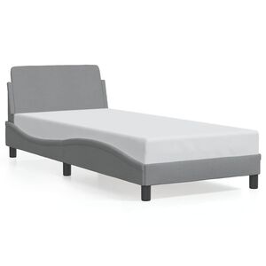vidaXL Bed Frame "Dover" Light Grey 90x190 cm Single Fabric