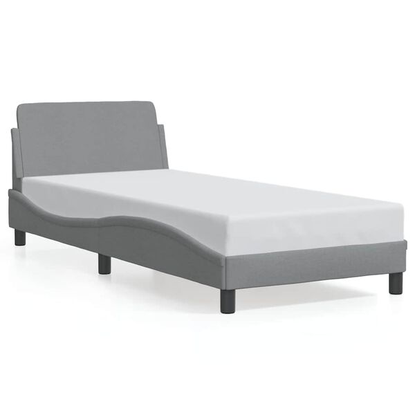 vidaXL Bed Frame "Dover" Light Grey 90x190 cm Single Fabric
