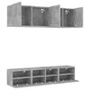 vidaXL 5 Piece TV Wall Units Concrete Grey Engineered Wood