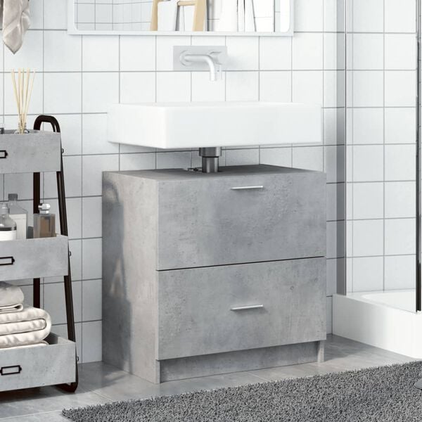 vidaXL Sink Cabinet Concrete Grey 59x37x59 cm Engineered Wood