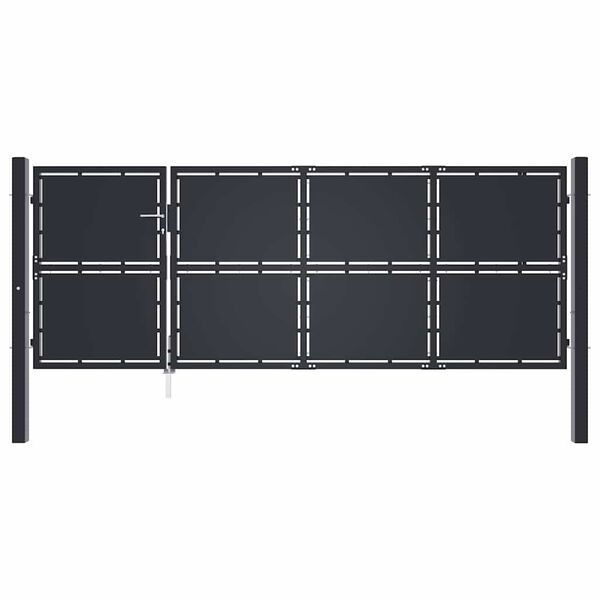 vidaXL Garden Gate Steel 350x125 cm Anthracite