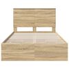vidaXL Bed Frame with Drawer Sonoma Oak 120 x 200 cm Engineer Wood