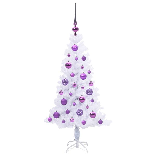 vidaXL Artificial Christmas Tree with Stand White 120 cm PVC and Steel