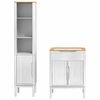 vidaXL Bathroom Furniture Set FLORO 2 pcs White Solid Pine Wood