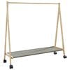 vidaXL Clothes Rack with Shelves and Wheels 106x34x106.5 cm Bamboo