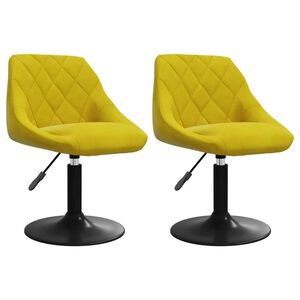 vidaXL Swivel Dining Chairs 2 pcs Mustard Yellow Velvet