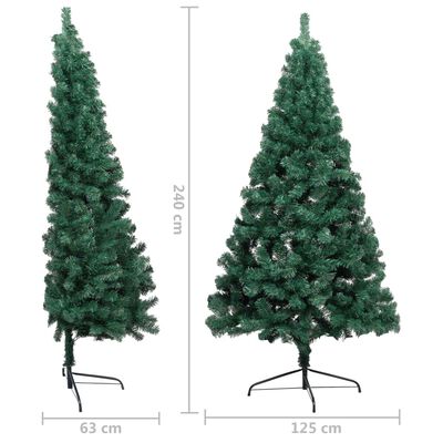 vidaXL Artificial Half Pre-lit Christmas Tree with Ball Set Green 240 cm