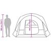 vidaXL Family Tent Cabin 6-Person Grey and Orange Waterproof