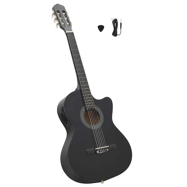 vidaXL Western Classical Cutaway Guitar with Equalizer 6 Strings Black