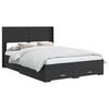 vidaXL Bed Frame with Storage and Headboard Black 135 x 190 cm